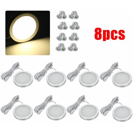 Sæt med 8 indbyggede LED-spots 12V Diameter 59,5mm