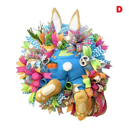 Påskedørdekorasjoner Kaninrumpe og ører Krans Påske Vår Utendørs Innendørs Hengende Velkomstkrans Ny