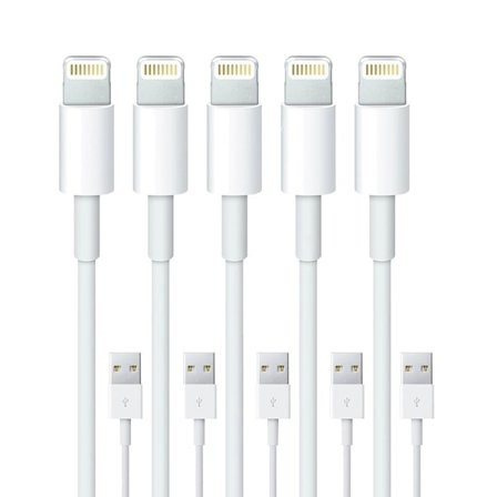 5-pack - Lightning laddkabel iPhone 13/12/11/ Xs/Max/X/8/7/6/5SE