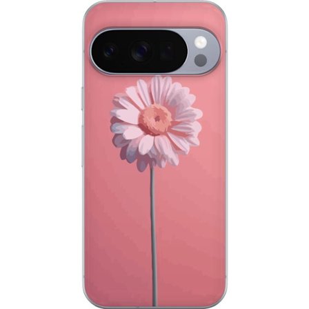 Kompatibelt Mobilskal till Google Google Pixel 10 Pro Rosa Blomst Minimal med ensam blomma på rosa bakgrund, enkel elegant och trendig design med mju