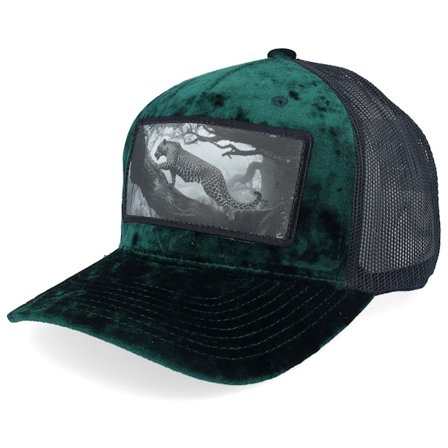 Calza Pennello - Zelená trucker Kšiltovka - Leopard Big Patch Velvet Green/Black Trucker @ Hatstore