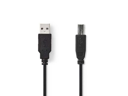 NEDIS Kabel USB 2.0 A-B 2m Svart - Lyreco - Datorprodukter - Kablar och adaptrar - USB-kablar