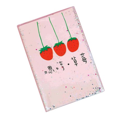 PVC Reise Notatbok Personlig Journal Dagbok Påfyllbar Notisblokk (Jordbær Rosa)