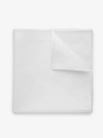John Henric Men's White Pocket Square Cotton Size Onesize