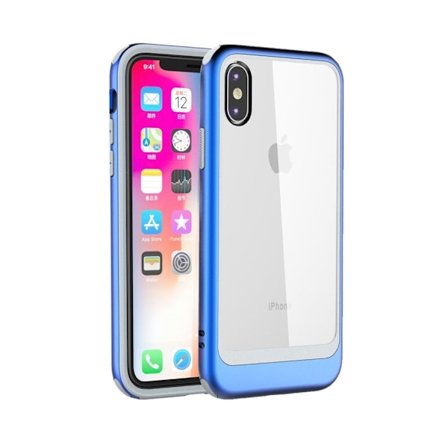 iPhone XS avtagbart transparent fodral - Blå