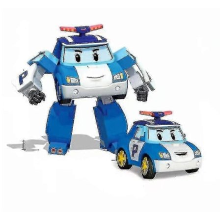 Robocar Poli Roy Transformer Robot, Transformerbar Leksaksbil, Brandbil Nödsituation Leksak, Present till Barn Polisbil Perri-tfrf Polisbil Perri