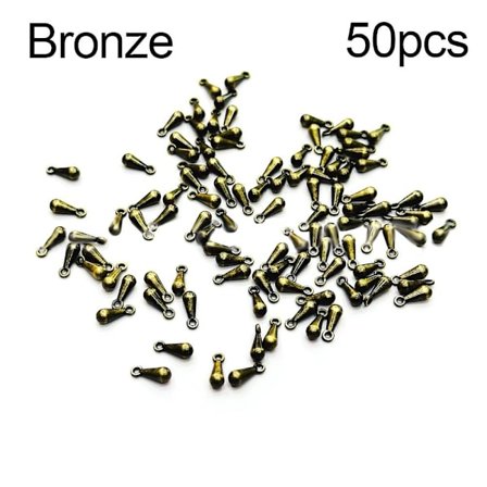 50 stk Mini Pendel Spænde Vanddråbe Pendel BRONZE BRONZE