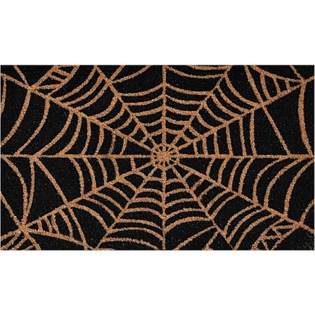 Skummel Dørmatte med Spindelvev, 19.67x31.5, Svart og Natur