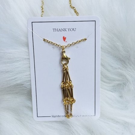 Crystal Holder Cage Halskæde Crystal Net Metal Halskæde GOLD S