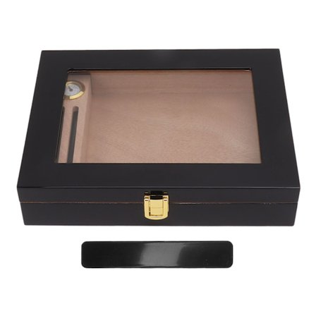 Sigar Humidor Boks Transparent Vindu Sigar Humidor Mini Bærbar Sigarboks med Mekanisk Hygrometer