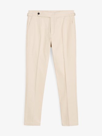 John Henric Men's Sandfarbene Chinos Slim Fit Size 52