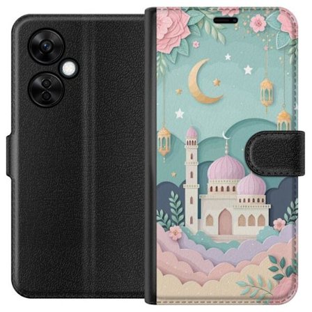 Kompatibelt Lommeboketui til OnePlus Nord CE 3 Lite Håndtegnet reiseinspirert mønster med verdenskart, fly, hjerter og vintage eventyrtema