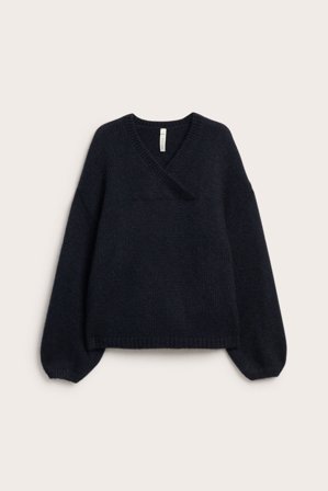 Kappahl | Stickad tröja i ullmix Blå S | Blå