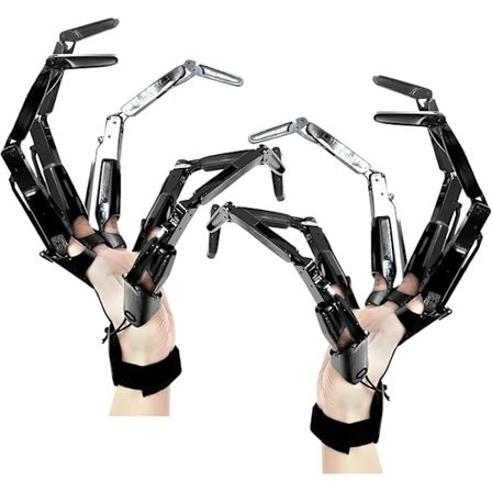 1 par Halloween-festival fingrar med leder 3D-printade fingerförlängningar festival leder handskar cosplay skelett ben klo hand skelett händer