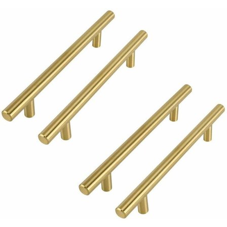 Pakke med 4 Børstet Messing Møbelgreb 96mm Guld Køkken Skab Greb