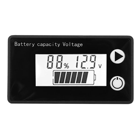 LCD 12V Batterikapasitetsindikator Tester Litiumbatteri Universell Digital Display Voltmeter (10-100V Blå Temperatur)