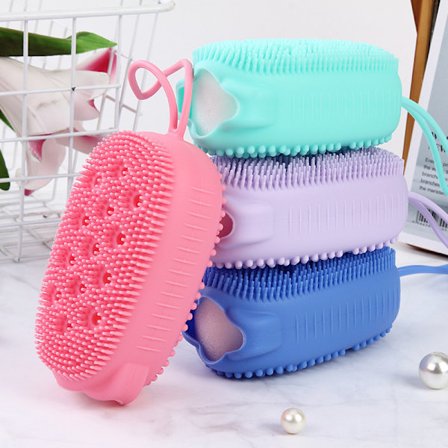 Silikone Body Scrubber Blød Bubble Bath Brush Brusesvamp