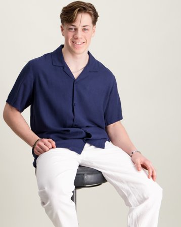 RYVLS Benjamin Linen SS Shirt Blå Skjorter Gutt - Kids Brand Store