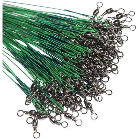 60 stk fiskesnøreliner nylonbelagte fiskestangliner med svivel og agnklemmer 15 cm, 23 cm, 30 cm