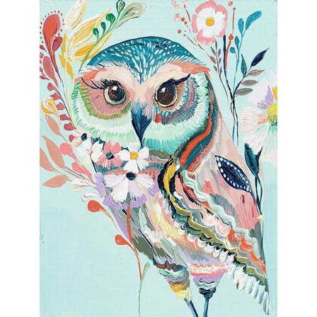 Färgglad uggla mönster Cross point Diamond painting kit med full borr 30x40