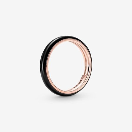 Pandora - P ME Musta Emalisormus - 14k ruusukullattu