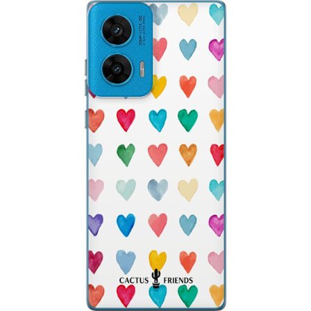 Kompatibel Mobilcover til Motorola Motorola G96 Cactus and Friends - Watercolor Love Grid
