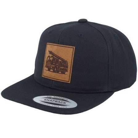 Kiddo Cap - Svart snapback Keps - Kids Fire Truck Engraved Patch Black Snapback @ Hatstore