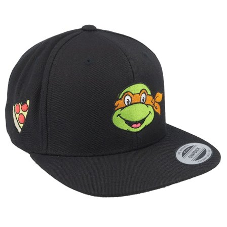 TMNT - "Michelangelo Face Black Snapback " Snapback Black Cap - @ Hatstore