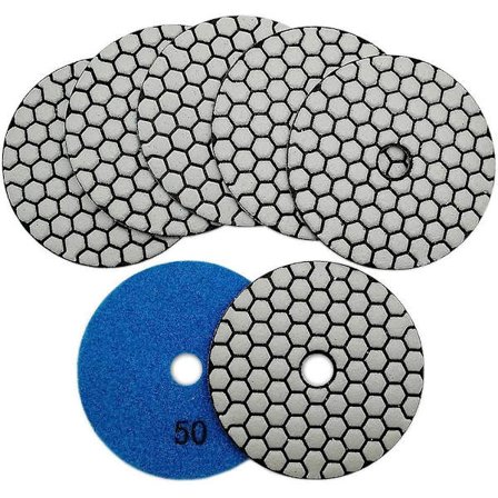 6 st Diamantpoleringsdiskar 4 tum/100 mm Torra Diamantpoleringsdynor för Marmor Granit Sten Betong