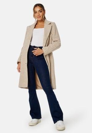 Happy Holly Cory Coat 32/34 Cream / Beige Pitkät takit Dam