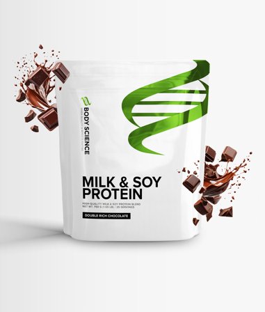 Body Science Milk & Soy Protein - 750g - Double Rich Chocolate, Kosttillskott, Protein