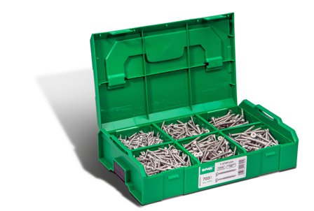 SPAX 5000009162019 Sortimentboks TFT, SMALL 6 DIM. 700 ST, Innfesting
