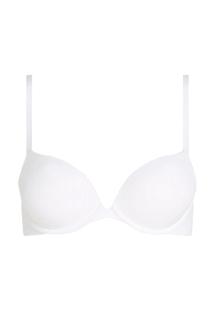 Calvin Klein Push-Up BH med vadderade kupor i extra mjuk Microfiber. Dam Vit 0B34
