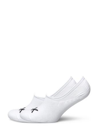 Ck Men Footie High Cut 2P Logo Ankelstrumpor Korta Strumpor Vit Calvin Klein