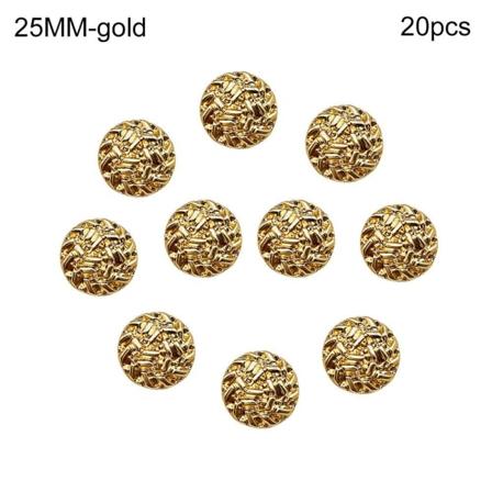 10 stk metallknapper skjorteknapper GULL 25MM20STK 20STK gold 25MM20pcs-20pcs