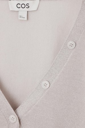 COS Women's Cardigan Cropped In Misto Lana in Beige