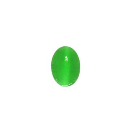 Cabochon, Cat's Eye Glas, Ca 13x18mm Oval, Grön, 1st Grön