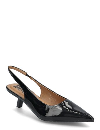 Biakristin Kitten Heel Slingback Patent Black Bianco