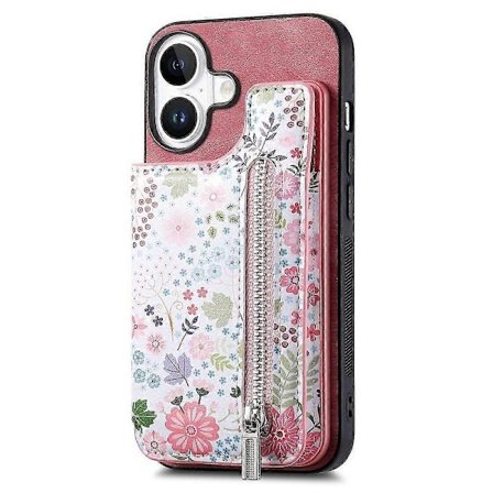 Skal till iPhone 16 Plus Mönster Ställ Plånbok Läder+TPU Telefonskydd RFID-blockering