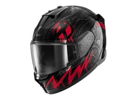 Helhjelm Shark D-Skwal 3 Shiever Svart/Antrasitt/Rød L