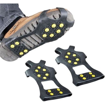 Isgribere til sko og støvler, is- og snegreb til gåture, anti-slip, vinter sne is pigge trækkraft crampons sko dække sko størrelse: W 7-10/M 5-8