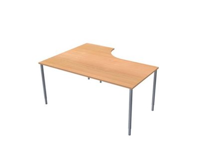 LANAB DESIGN Skrivbord frist H 1,6x1,2x0,8x0,6m bokl/grå - Lyreco - Kontorsmöbler och inredning - Bord och hurtsar - Skrivbord - Fasta