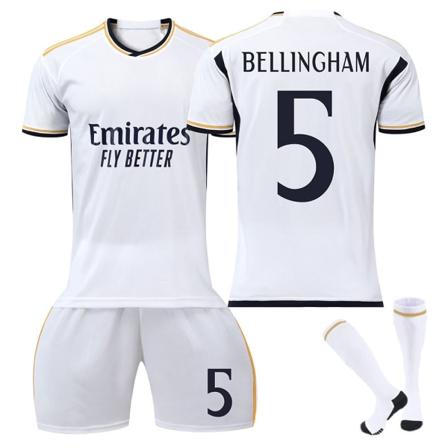 2023-2024 Real Madrid Koti Jalkapallopaita No. 5 Bellingham Aikuinen S-WELLNGS aldult
