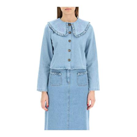 Rixo london debbie overshirt Blå, Dame Skjorter