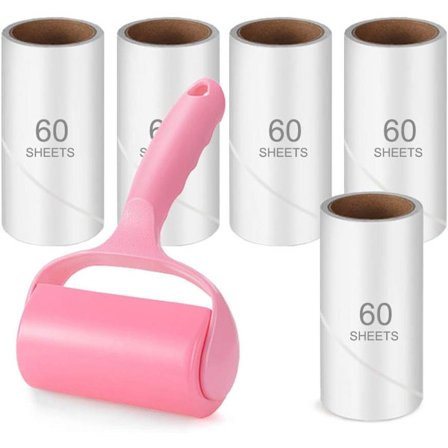 300 Ark Klesbørste - Fjerner Dyrehår - Super Sticky Klesbørste - Klesrensebørste - 1 Børste + 5 Refiller