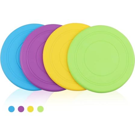 4 stk. hundefrisbee, hundeleketøy frisbee, 18 cm slitesterk gummikasting