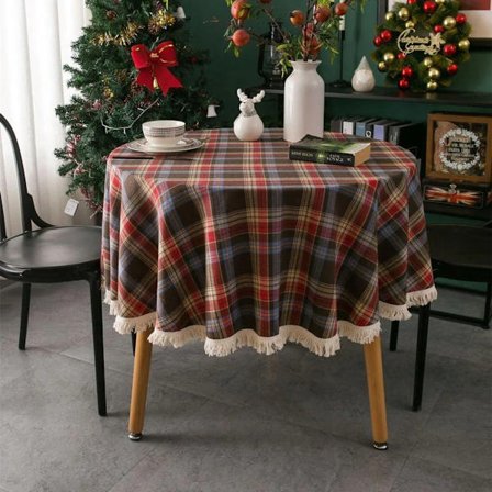 Rundt ternet dug - 150*150cm - Festdekoration - Rød