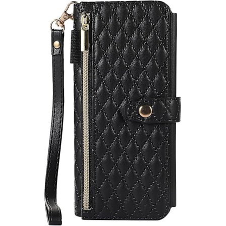 Z Fold 5 Fodral, Lyxigt PU Läder Dragkedja Kortplats Plånboksfodral Kompatibel Samsung Galaxy Z Fold 5 Med Crossbody Lanyard Present