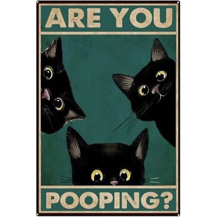 Retro peltikyltti Vintage Oletko kakalla WC Seinä WC Sisustus, Hauska Kissimirri, Kissojen Ystävän Lahja, Hauska Musta Kissa, lastenhuoneen Sisustus 