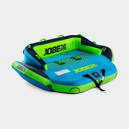 Funsofa JOBE Binar 3P, 3 personen, 215 x 183 x 70 cm, blauw/groen - Funtube - Band achter boot - Tubing - Sleepring